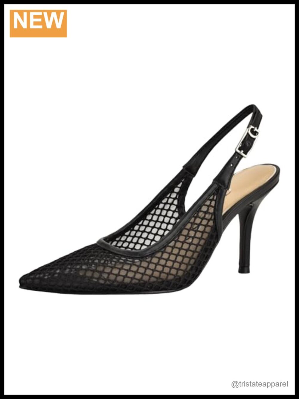 Guess Pandy Mesh Slingback Pointed Toe Stiletto Heel Formal Pump